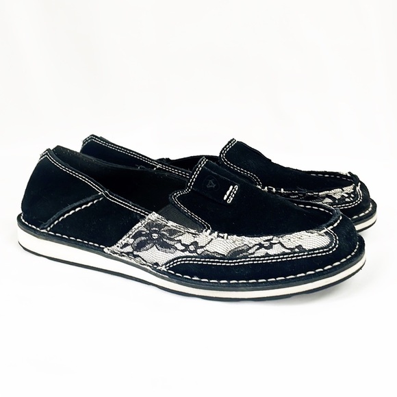 Ariat Shoes - ARIAT Black Suede Western Loafers “Cruiser” With Lace Size Womens 10